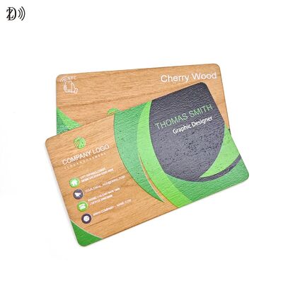Factory Direct Sales Custom Logo Engraved Wooden RFID Business Card NFC ISO14443A 13.56MHz Blank Wood NFC Hotel Key ID Card