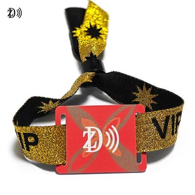 オーダーメイド NFC 13.56MHz 使い捨て用 布の腕帯 S50 チップ イベントパーティ アクセス コントロール用の RFID ブレスレット