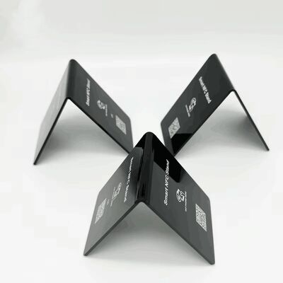 Custom Logo NFC Stand Social Media Review NTAG213 NFC PVC Google Review Card Menu Display Stand