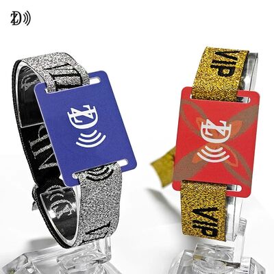 オーダーメイド NFC 13.56MHz 使い捨て用 布の腕帯 S50 チップ イベントパーティ アクセス コントロール用の RFID ブレスレット